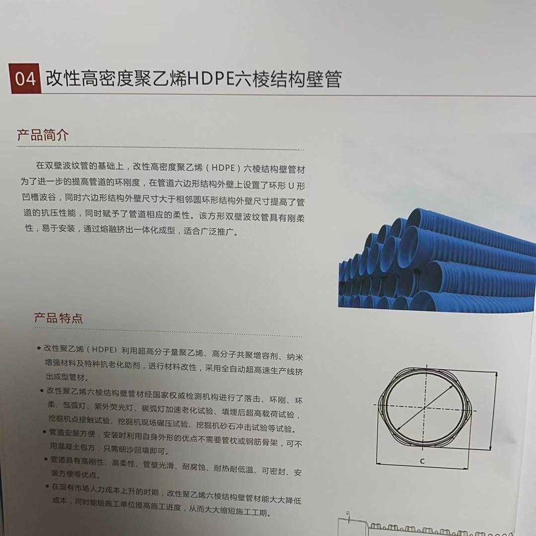 增强高密度聚乙烯六棱结构壁